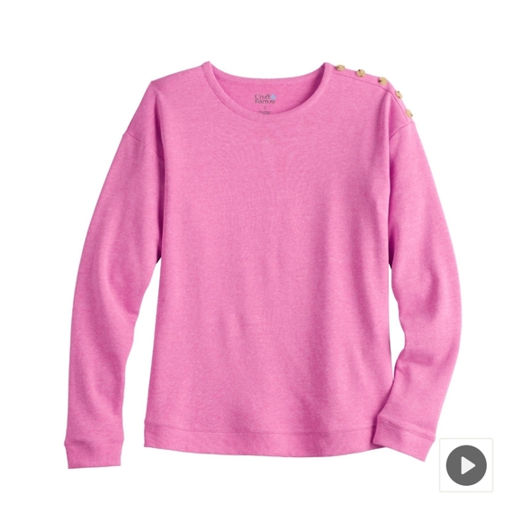 Croft & Barrow Petite Pink Sweatshirt - Picture 2 of 11